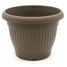 Campana bordázott műanyag virágcserép - Taupe