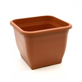 Műanyag sima szögletes virágcserép - Terracotta