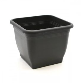 Műanyag sima szögletes virágcserép - Antracit