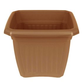 Műanyag bordázott szögletes virágcserép - Terracotta