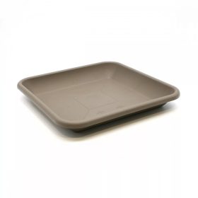 Szögletes műanyag virágcserép alátét - Taupe