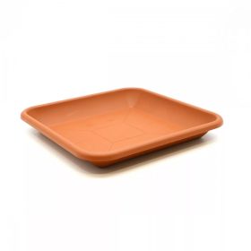 Szögletes műanyag virágcserép alátét - Terracotta