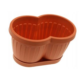 Bordázott műanyag balkonláda - 30 cm - Terracotta