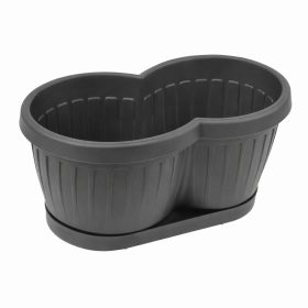 Bordázott műanyag balkonláda - 30 cm - Antracit