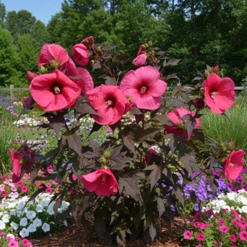 Mocsári hibiszkusz – Hibiscus moscheutos Planet® Griotte 'Tangri'