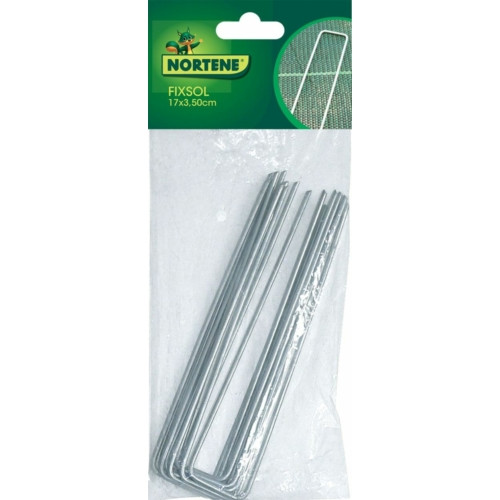 FIXSOL galvanizált fém leszúró kapocs, galvanizált, 17 x 3,5 cm, 10 db/csomag