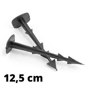   Műanyag leszúró tüske fólia és vakondháló talajra rögzítéséhez, Spike 12.5 cm, fekete (20 db/csomag)